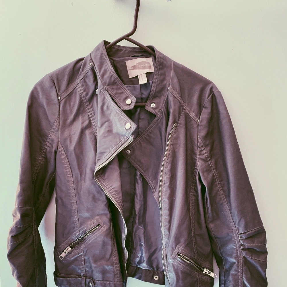 Faux Leather Grey Jacket